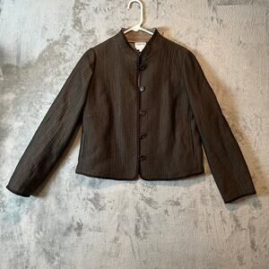 Armani Collezioni Women's Blazer Jacket Brown Wool Blend Size 12